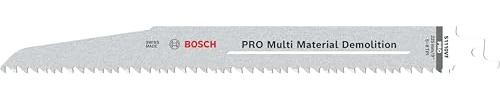 Bosch 2x PRO Multi Material S1110VF Demolition Reciprocating Saw Blade (for Wood with nails, Construction wood, Length 225 mm, Professional Accessory Reciprocating Saw)