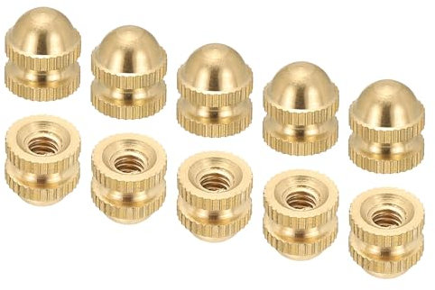 PATIKIL Tuerca de Cúpula de 5/32, 15Pcs Tuercas de Bellota para Tornillos, Perilla de Tornillo, Tapa de Perno de Inserción, Hembra de Rosca, Accesorios Decorativos Estriados para Lámparas