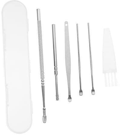 Beaupretty 4 Sets Kit para Eliminar Cerumen, Cucharas para Oídos de Acero Inoxidable, Herramientas de Limpieza Espiral para Adultos y Niños Caja de Almacenamiento