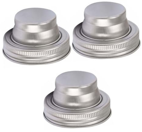 Ciieeo 3pcs Stainless Steel Jar Shaker Lid Airtight Storage Jars Lids Easy Open and Tighten for Seasoning Mixing