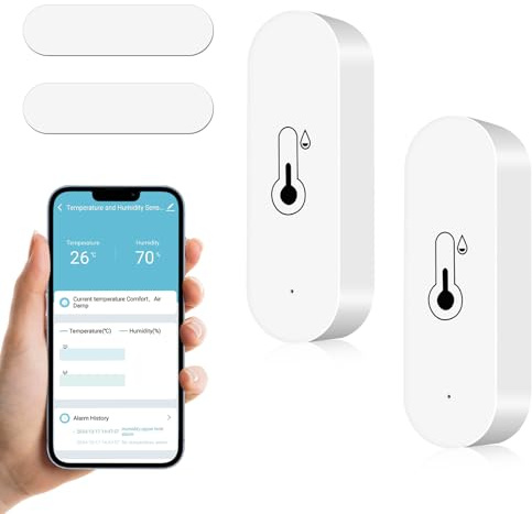 LURICO WiFi Hygrometer Thermometer für den Innen- und Außenbereich, kompatibel mit Alexa und Google-Lautsprechern, Temperatur- und Feuchtigkeitssensor mit App Fernbedienung Smart Hygrometer Monitor