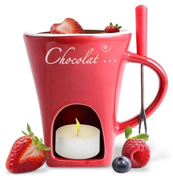 Amagogo 130 ML Fondue Chocolat Tasse Fondue au Chocolat Service à Fondue au Chocolat Bougie Mug Fondue Chocolat Bol en Céramique à Fondue Fondoir pour Chocolat et Fromage
