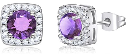 GILIEYER Boucles D'oreilles Zircon Cubique Carré, Brillant Boucles d'Oreilles en Simulation Diamant Mariage CZ Stud Boucles D'oreilles pour les Femmes Bijoux