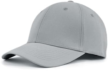 Zylioo M/L/XL/XXL Baseballkepsar för män stängd baksida för stora huvuden, solskydd löpning golfmössa kvinnor, atletisk icke-justerbar sporthattar, Grå, L