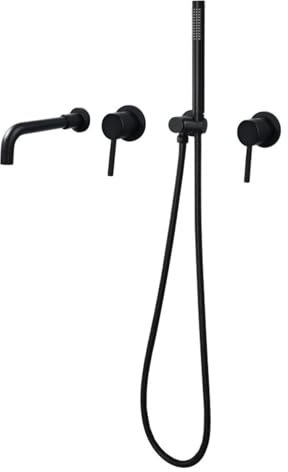Robinet Mitigeur Baignoire Noir Robinetterie Douche Encastrée Rotatif À 360° Mitigeur Douche pour Baignoire