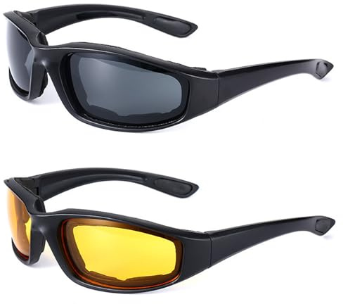 AYNKH Confezione da 2 occhiali da sole per visione notturna, per la guida, Nero