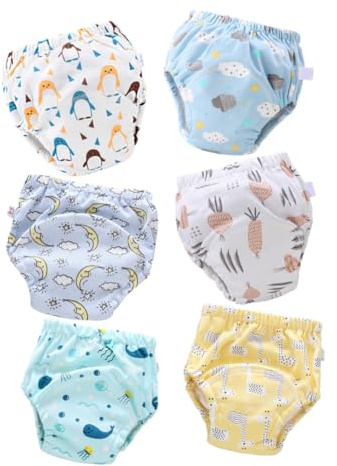 TOYANDONA 6stücke Waschbare Babytraining-hosen Baumwolle Atmungsaktive Leakproof Töpfchen Trainingshose Für Kleinkinder Wiederverwendbare Und Komfortable Windeln Für Sauberkeitserziehung