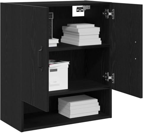 vidaXL Wandschrank 60 x 30 x 70 cm Holzwerkstoff Schwarz Eichen-Optik | Genug Platz, um deine Sachen ordentlich zu halten, Modernes Aussehen, das deiner Einrichtung das gewisse Etwas verleiht,