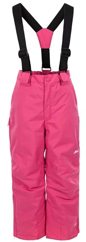 Trespass Unisex Kids Ski Trousers Rumi - Waterproof Padded Salopettes, Tricot Lining, 2 Zipped Pockets, Detachable Braces, Side Leg Zips, Kick Patches, Gaiters