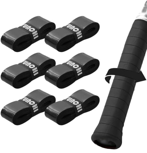 WUSJCOF Ruban de Raquette Grip, 6 pièces antidérapant, Ruban Adhésif pour Raquette de Tennis, Tennis Grip Raquette, Surgrip Tennis, Grip pour Raquette de Badminton, Squash, Pêche