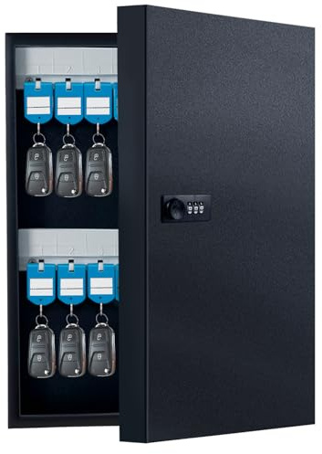 SGEPLED 24 Schlüsselkasten mit Zahlencode, Schlüsseltresor an der Wand befestigter Schlüssel-Organizer mit rücksetzbarem Code, Schlüsselbox,Abschließbare Box,Schlüsselschrank