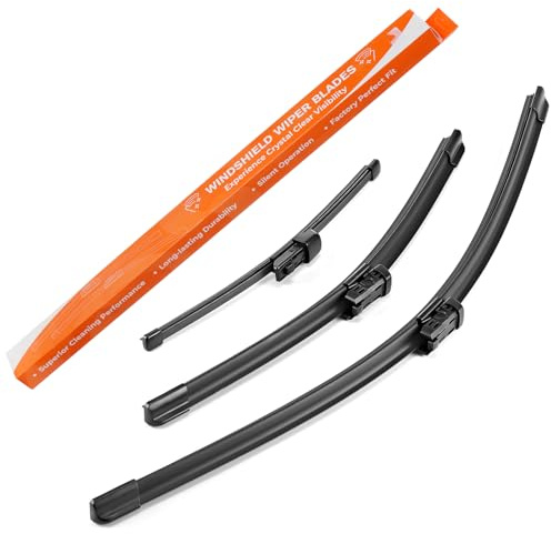 Scheibenwischer Wischerblätter Vorne + Hinten Satz Kompatibel mit VW Polo V Typ 6R 6C | UP Typ AA 2008-2017 Frontscheibenwischer und Heckscheibenwischer Länge: 600mm/400mm/280mm