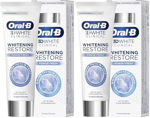 Oral-B 3D White Clinical Power Fresh Toothpaste 75ml (Pack of 2)