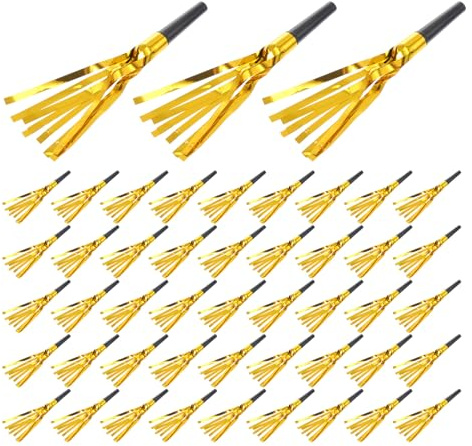 TOYANDONA 120piezas Cuerno de Lluviapcs para Fiestas de Cumpleaños Sopladores Flecos Coloridos Juguetes para Hacer Ruido para Celebraciones Infantiles