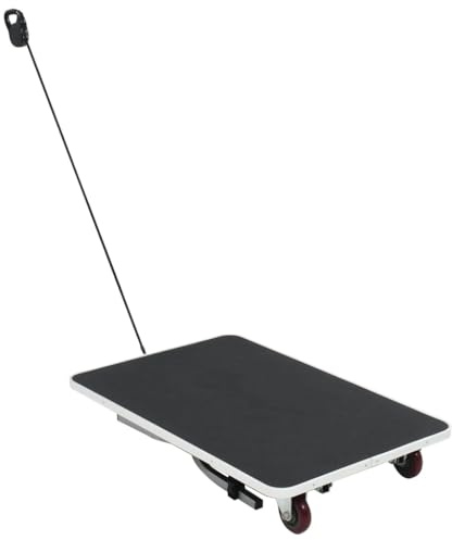 Solivagant Tavolo da Toelettatura e Tosatura per Cani Pieghevole con Ruote,Marrone,17kg