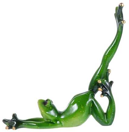 ABOOFAN Yoga Frosch Figur aus Harz als Originelle Wohn und Gartendekoration Vielseitige Dekoidee für Schreibtisch und Yoga Studio