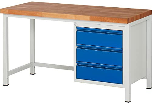 Rau A3-8157I1-15S Werkbank Serie Basic-8 (Aktion), Lichtgrau/Enzianblau
