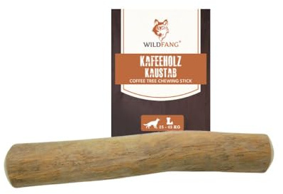 Wildfang® Legno di Caffè Cani, Grande – Masticativo Resistente per Masticatori Aggressivi, Gioco per la Dentizione dei Cuccioli,Bastoncini in legno di caffè per cani 25-45 kg, Confezione da 1