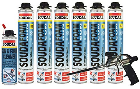 6x Soudafoam B2 Winterschaum 750ml + Schaumpistole Professionell inkl. Reiniger