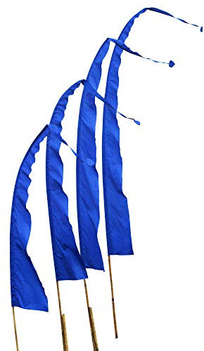 DEKOVALENZ - Balifahne SANUR, 5 Meter blau, Stoff ohne Stange, Umbul-Umbul Gebetsfahne