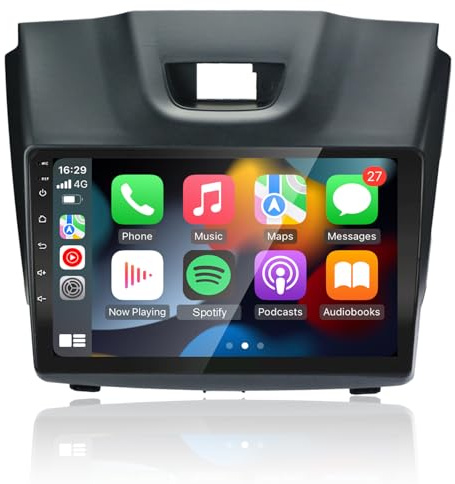 EZoneTronics Android 13 bilradio för Isuzu D-MAX 2012–2018, MU-X 2013–2017 med trådlös Carplay Android Auto 9-tums pekskärm GPS-navigering Bluetooth USB WLAN SWC FM RDS radio-spelare 2G 32G