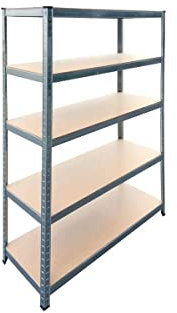 Brixo - Étagère de Rangement Bois et Acier 5 Niveaux 120x45x180 cm Capacité 300 kg