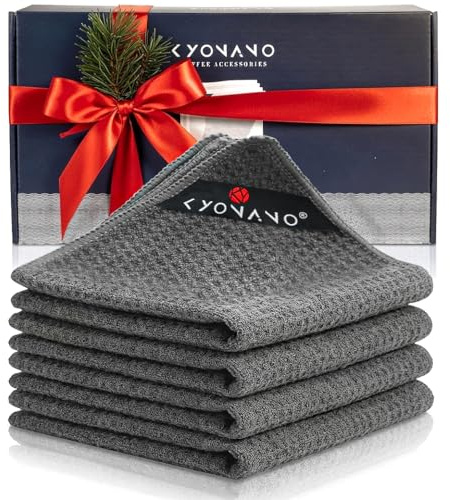KYONANO Barista Accessories, juego de 4 paños Barista, 30 x 30 cm, paño de limpieza para limpiar su equipo de café, trapo Barista extremadamente absorbente, para lanza de vapor y máquina portafiltros
