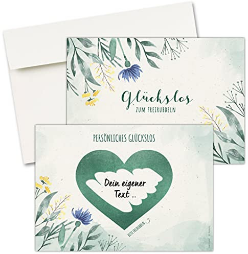 CherryCards 8er Set Rubbelkarten, Glückslose, inkl. Umschläge (Grüne Wiese)