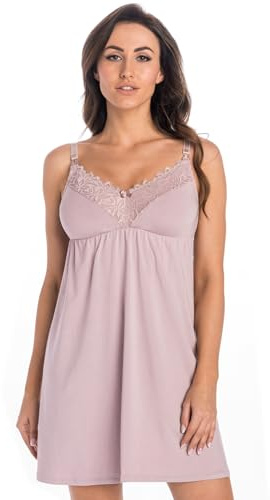 Dam nattlinne amning viskos blommig spets Nanni Teyli brun storlek XL, Brun, XL