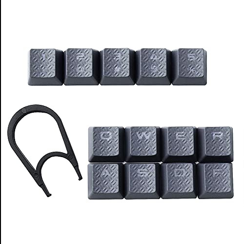 HUYUN Cherry MX Key Switch FPS & MOBA Gaming Keycaps Backlit Key Caps Replacement for Corsair Gaming Keyboards (13 Keys Gray)