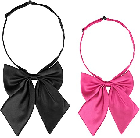 Allegra K Women Cute Pre-tied Bow Tie Adjustable Neck Strap 2 Pcs | Lightweight hook closure. Multiple color options. Great for parties, weddings, or daily office