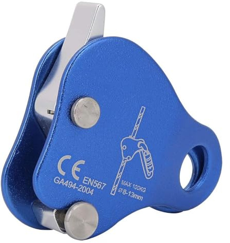 100KG Pull Strength Micro Pulley, 7.8 x 7.5cm / 3.07 x 2.95in Climbing Ascender Fall Protection Belay Device Climbing Rope Grab for Climbing Caving Lifting for 8-13mm/0.32-0.51in Rope