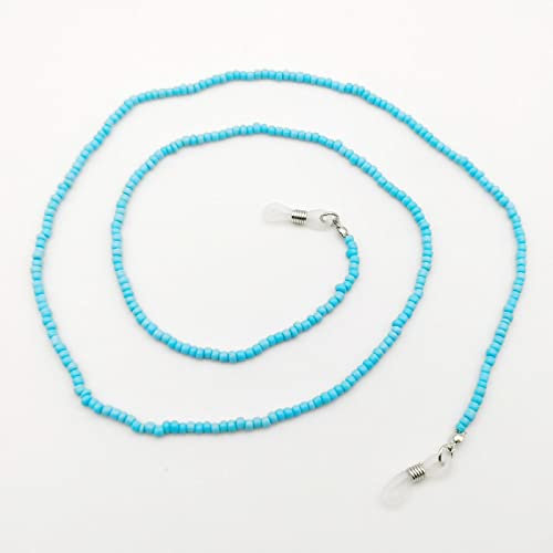 Brillenkette Anti-Lost Brillenband Perlenkette Mode Lesebrille Sonnenbrille Brillenhalter Halsband Blau-2
