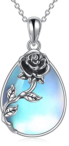 YAFEINI Lebensbaum Kette Mondstein Anhänger Halskette 925 Sterling Silber Baum des Lebens Halskette Baum Leben Schmuck Geschenk für Damen Mädchen Mama