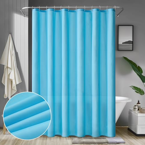 MIULEE Duschvorhang 180x200 cm Hellblau Wasserdicht Anti-schimmel | Shower Curtain Textil Waschbar Schnelltrocknend Badezimmer für Badewanne und Dusche Duschvorhänge mit 12 Duschvorhangringe