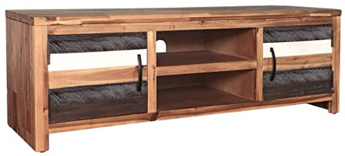 CKioict Modernes TV Board Sideboard Wohnzimmer Sideboard TV-Schrank Akazie Massivholz 120x35x40 cmFür Wohnzimmer und Esszimmer