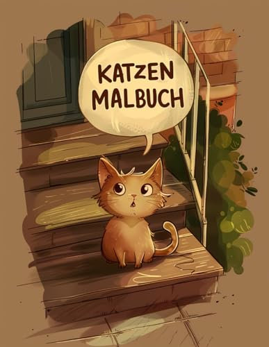 Katzen Malbuch: Mit über 50 niedlichen Katzen-Malvorlagen für Kinder, Mädchen und Jungen.