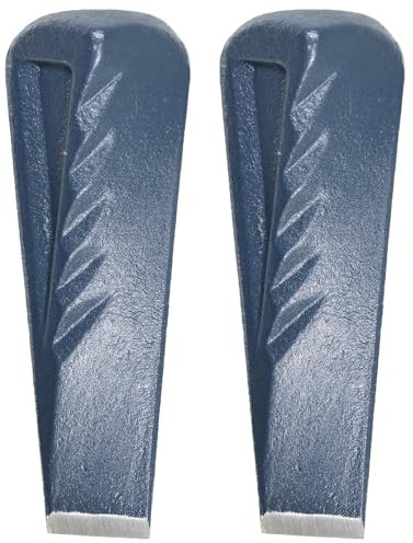 SPARES2GO Twisted Log Splitter Wedge Heavy Duty Steel Wood Splitting Chisel Spikes (2.5KG, 9, Pack of 2)