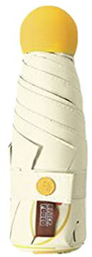 RybdaFDc ombrello, ombrello da spiaggia, Mini ombrello da viaggio, ombrellone compatto leggero portatile, mini ombrello pieghevole leggero con custodia a capsula for uomo e donna(Color:Beige)