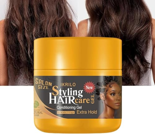 JasCherry Gel Definidor Cera para Fijar el Cabello, Styling Gel Fijador Hidratante para Rizos Twist Trenzas, Control de Bordes, Conditioning Gel, Pomada No Grasa para Flyaways, Pelo Frizz, 113.5g