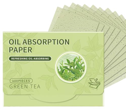 Gesichts-Löschpapier Grüntee Ölabsorbierende Blätter für Männer Frauen 100 Stück Gesichtsöl Blotting Paper, Gesicht Blotting-Papiere Face Oil Blotting Papers Öl-Löschpapier