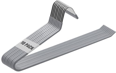 Grucce per Pantaloni, 10 Pezzi Gancio Grucce per Pantaloni, Appendiabiti Salvaspazio, Appendi Pantaloni da Armadio, per Pantaloni, Jeans, Sciarpe, Asciugamani (Grigio)