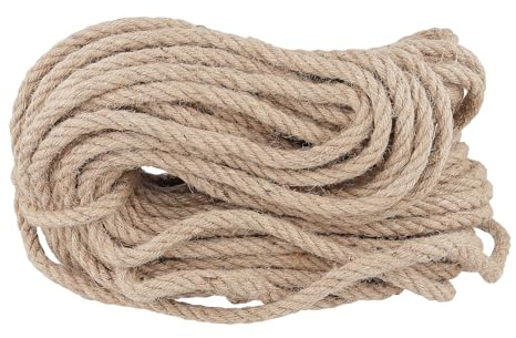 SENJEOK 12mm Dickes Juteseil, 30m Braun Geflochtene Starke Gartengarn, Juteschnur zum Dekorieren, Basteln, Weben, DIY-Projekt