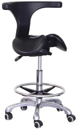 PZOFERLIN Stühle Medizinische Hocker Höhenverstellbarer Sattelhocker mit Rückenlehne, geteilter Sitzfläche, Mehrfarbig(A4)