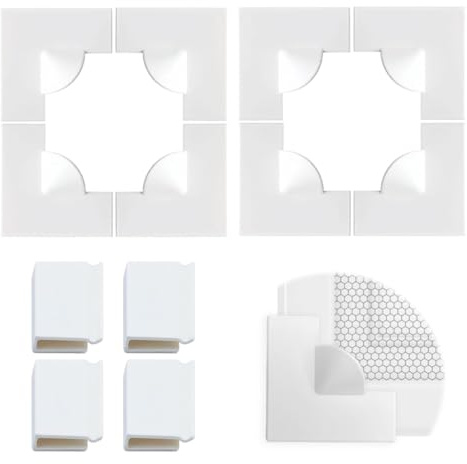 Magnetic Window Screen Accessories, 8pcs Window Screen Corners Stable Self Adhesive Fixings with Windproof Clips for Mosquito Net and Screens (2, White)