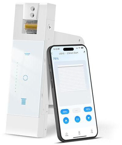 SMARTERCURRY Wlan Rolladen Gurtwickler Elektrisch [Gen1.1] Bis30KG 23mmGurt | Smart Home Rolladensteuerung,Prozentsteuerung,Kindersicherung,Lokal Zeitschaltuhr,Kompatible mit Alexa & Google,Unterputz