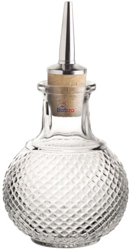 Bobzo Vintage Glass Dash Bottles 150ml – Professional Bitters, Oil & Vinegar Dispenser – Durable Glass Bottle with Pourer for Bars, Restaurants, Cafes & Catering Use