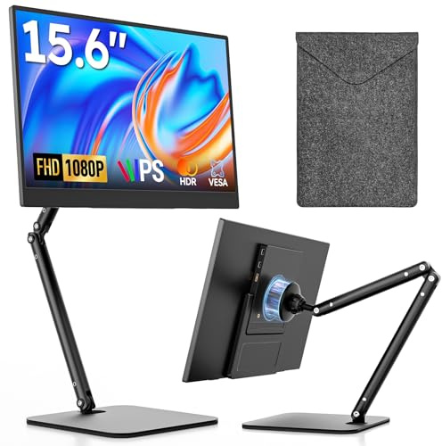 Dopesplay Portable Monitor, 15.6 FHD 1080P IPS Travel Monitor for Laptop, Foldable Magnetic Stand & Carry Case Included, USB-C Screen Extender for Laptop Mac PC Phone Xbox PS4/5 Switch