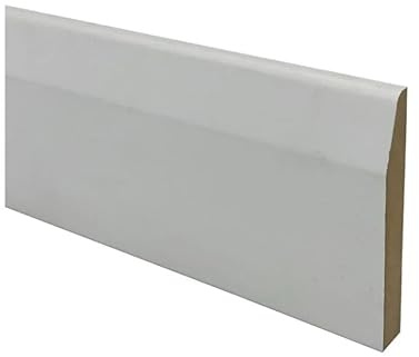 1.1m Lengths 3 Pack = 3.3m Total - 18mm x 144mm, Primed MDF Chamfered & Round Skirting Board, White
