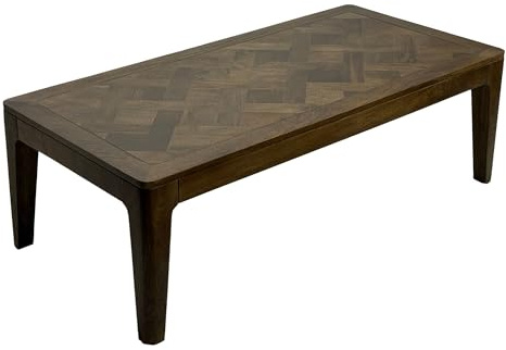 FineBuy Table Basse 120 x 60 cm Bois Massif Mangue Finition Noyer - Table de Salon rectangulaire - Table de canapé Moderne en Bois - Table de Salon Design Faite à la Main